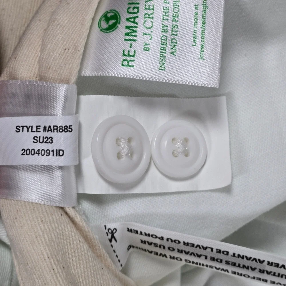 J. Crew 484 Slim-fit stretch chino pant in White 34/34‎ AR885 NWT
